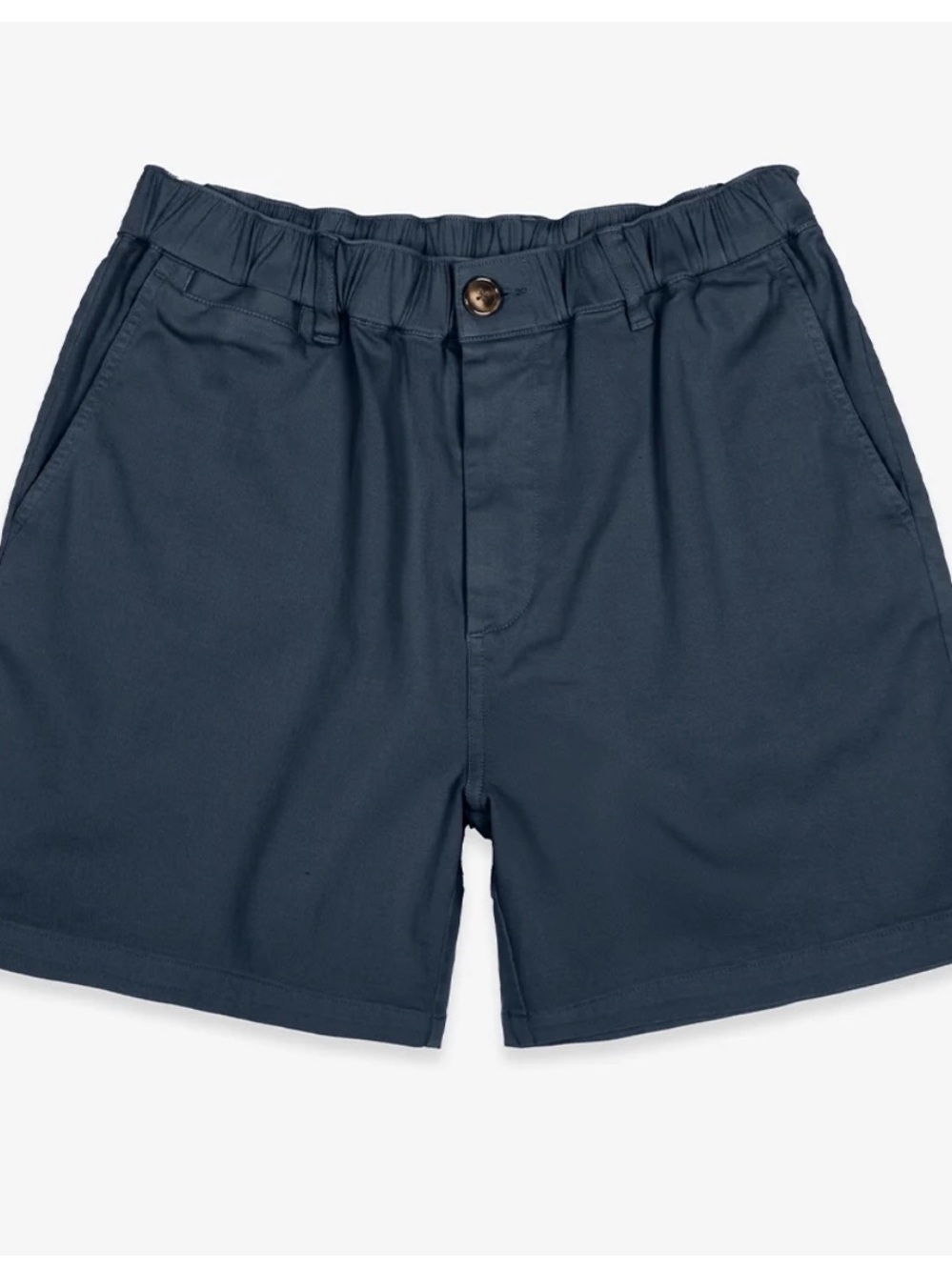 Cove Navy Flat-Front Elastic-Waist Shorts